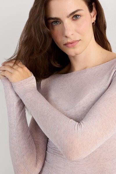 Beige Boat Neck Blouse, Shell Beige Blend, large image number 11