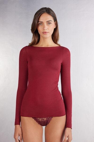 Red Boat-Neck Ultralight Top, , large image number 0