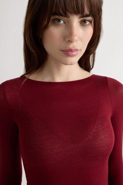 Red Boat-Neck Ultralight Top, 5601_770J, large image number 8