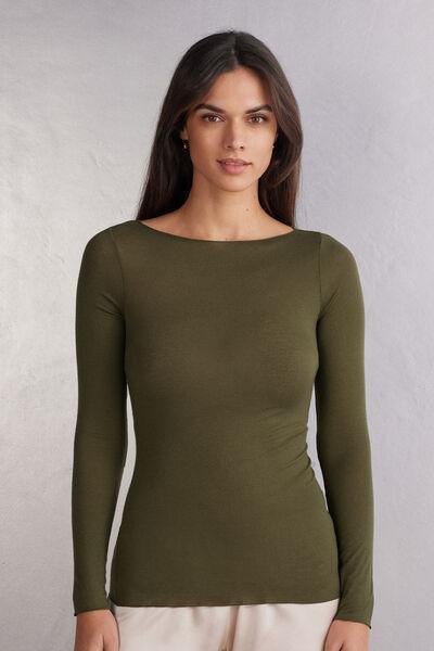 Green Boat Neck Cashmere Jumper, 5601_848J, medium