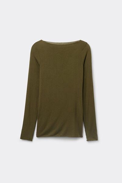 Green Boat Neck Cashmere Jumper, 5601_848J, large image number 2