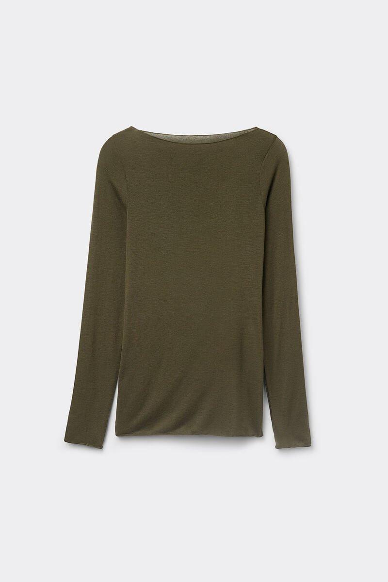 Green Ultralight Boat-Neck Cashmere top, 5601_848J, large image number 7
