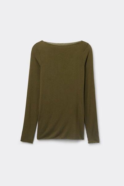 Green Ultralight Boat-Neck Cashmere top, 5601_848J, large image number 8