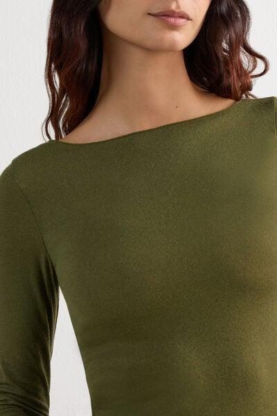 Green Ultralight Boat-Neck Cashmere top, 5601_848J, large image number 11