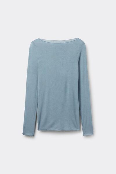 Blue Boat Neck Cashmere Jumper, , large image number 2