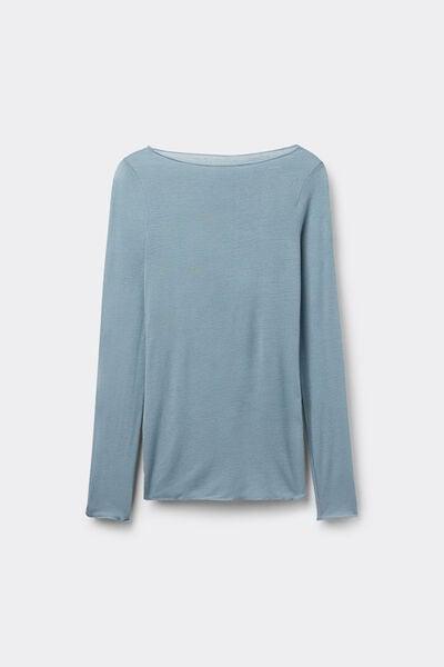Blue Boat Neck Cashmere Jumper, , large image number 2