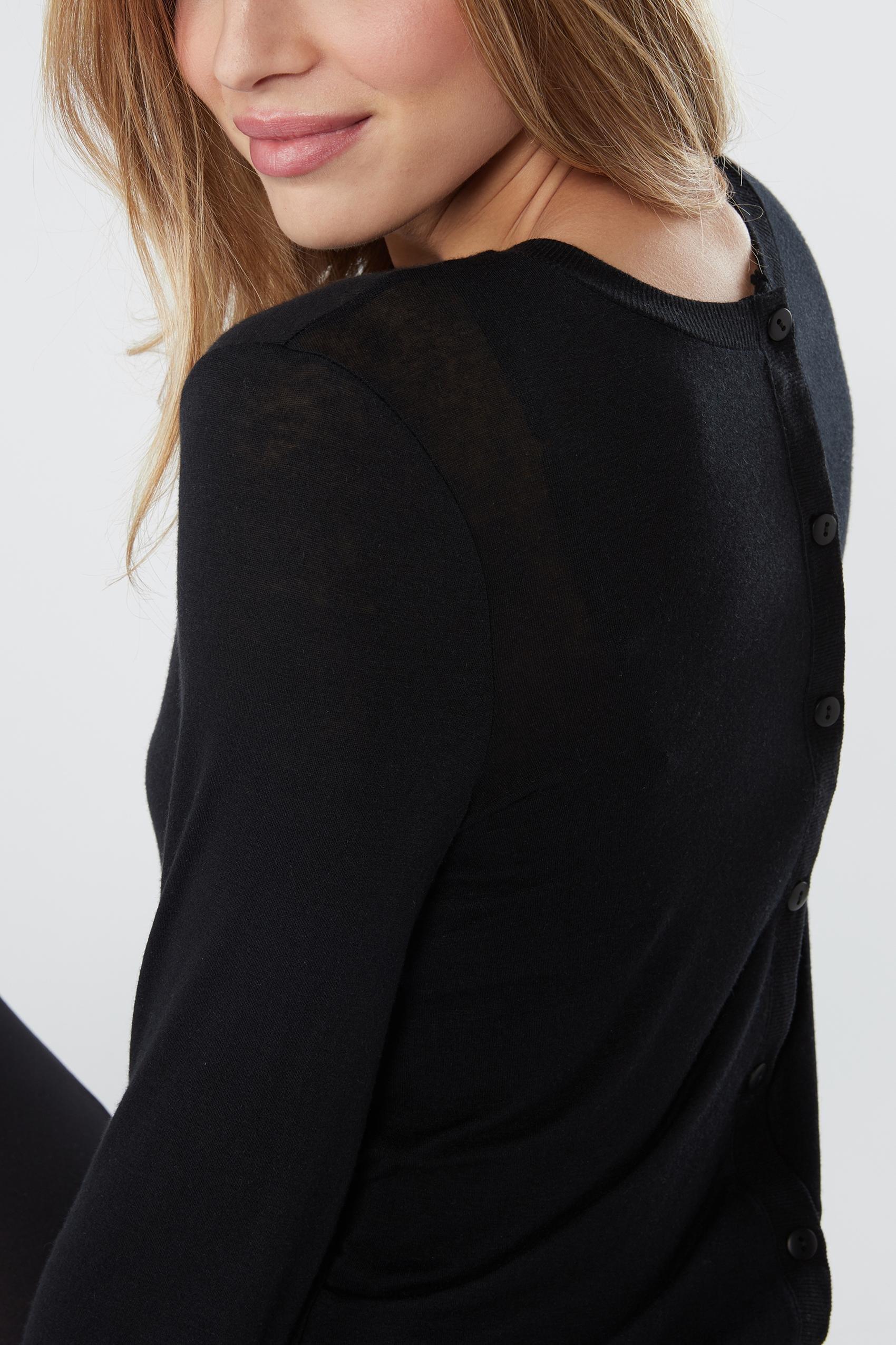BLACK Modal Cashmere Cardigan, , large image number 1