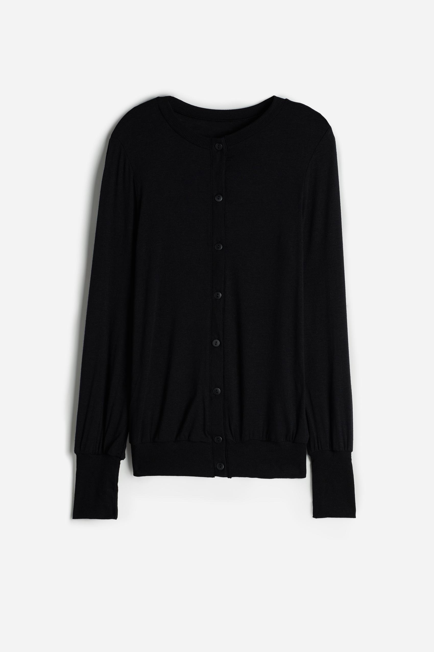BLACK Modal Cashmere Cardigan, , large image number 2
