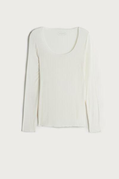 Cream Long-Sleeved Cashmere Jumper, , large image number 2
