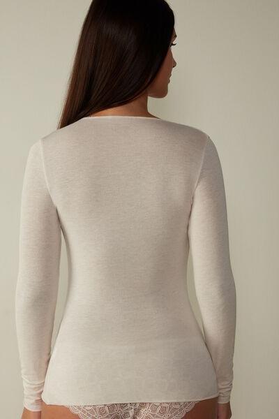 Cream Long-Sleeved Cashmere Jumper, , large image number 3