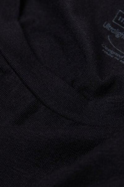 Black Long-Sleeved Scoop-Neck Top, Black, large image number 8