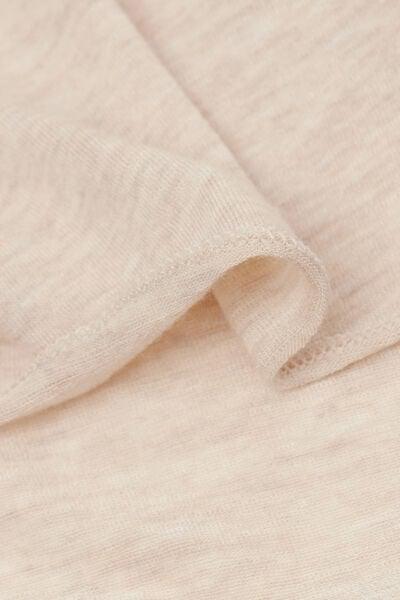 Beige Long-Sleeved Scoop-Neck Top, 5601_036K, large image number 4