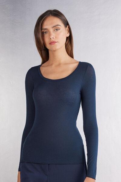 Blue Long-Sleeved Top, , medium