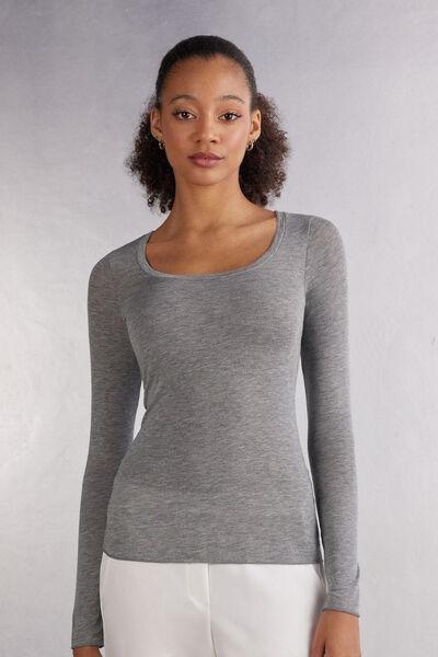 Grey Long-Sleeved Top, , medium