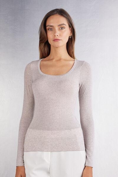 Beige Long-Sleeved Top, , large image number 0