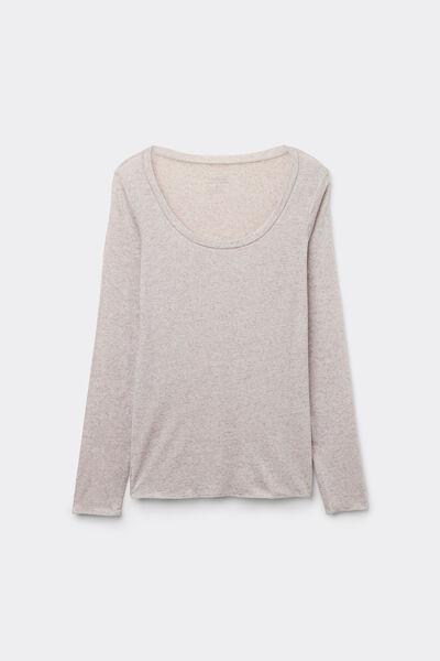 Beige Long-Sleeved Top, Shell Beige Blend, large image number 3