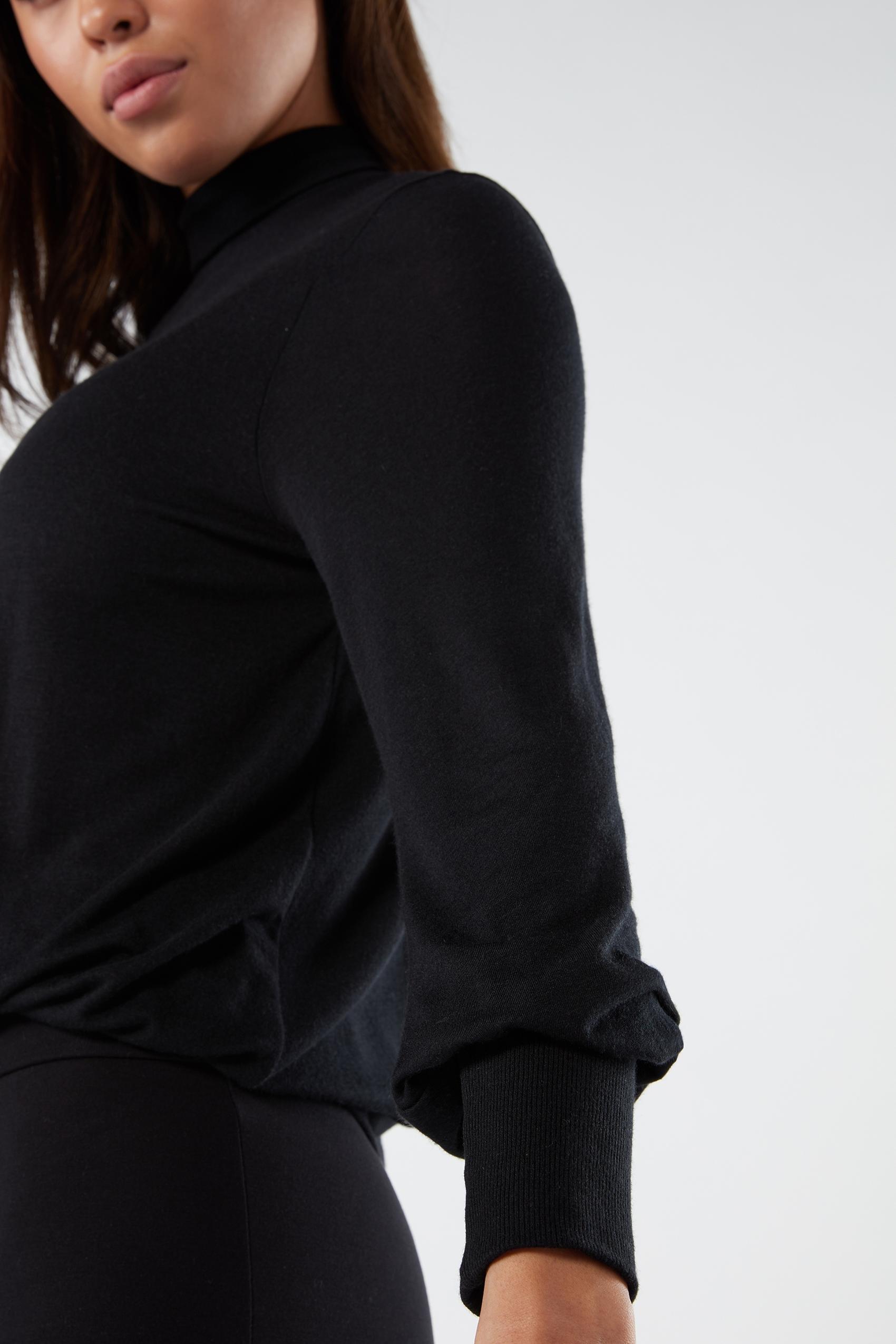 Black Long-Sleeved Modal Cashmere Jumper, , large image number 1