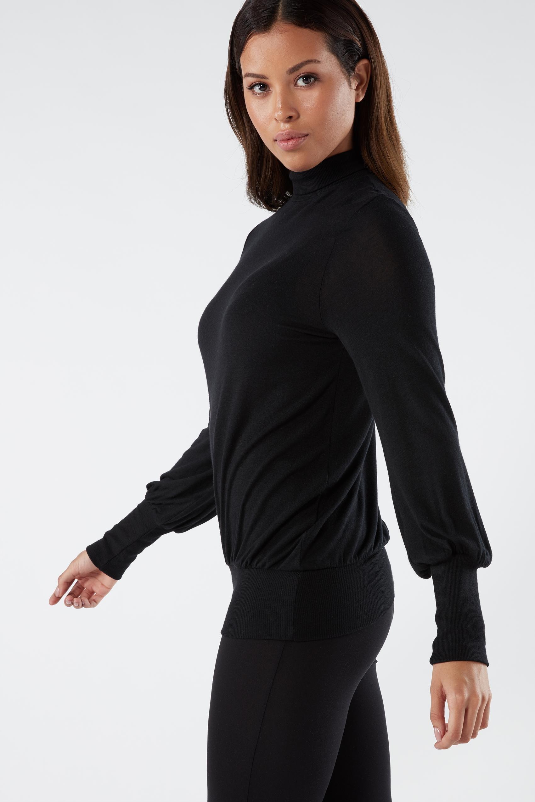 Black Long-Sleeved Modal Cashmere Jumper, , large image number 5