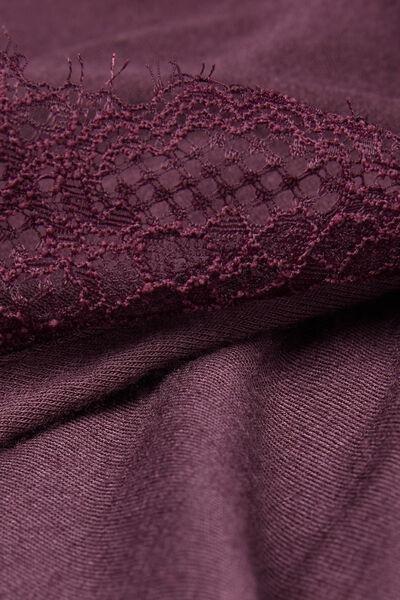 Burgundy Modal Cashmere Ultralight Long Lace Top, 5601_028K, large image number 4