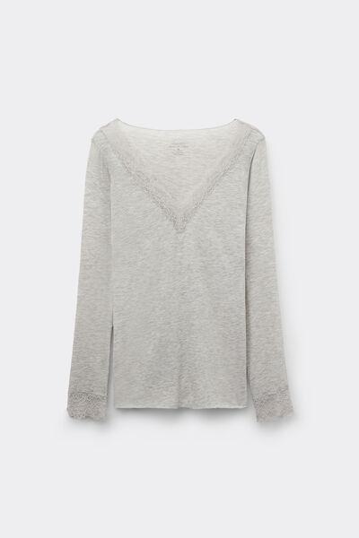 Grey Ultralight Long Lace Shirt, 5601_035K, large image number 2
