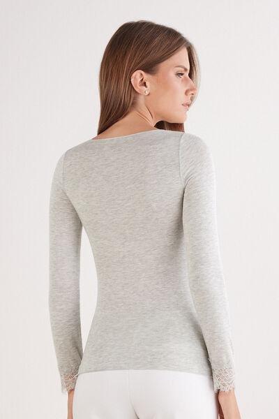 Grey Ultralight Long Lace Shirt, 5601_035K, large image number 3