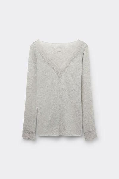 Grey Ultralight Long Lace Shirt, 5601_035K, large image number 8