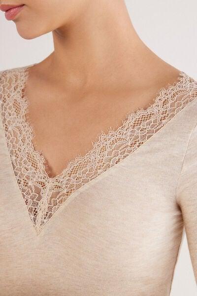 Beige Ultralight Long Modal Top, 5601_036K, large image number 7