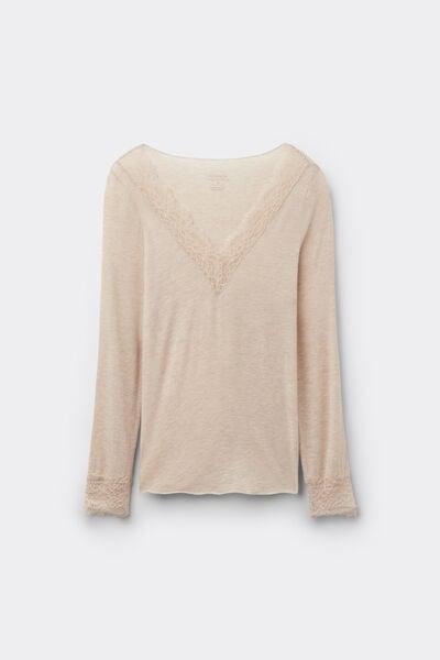 Beige Ultralight Long Modal Top, 5601_036K, large image number 8