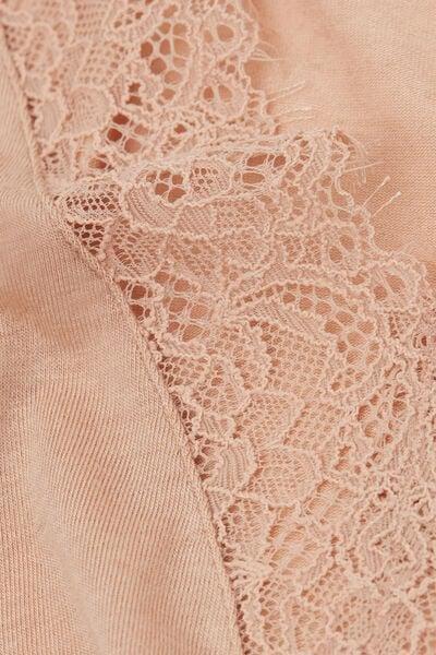 Beige Modal Cashmere Ultralight Long Lace Shirt, Soft Beige, large image number 8