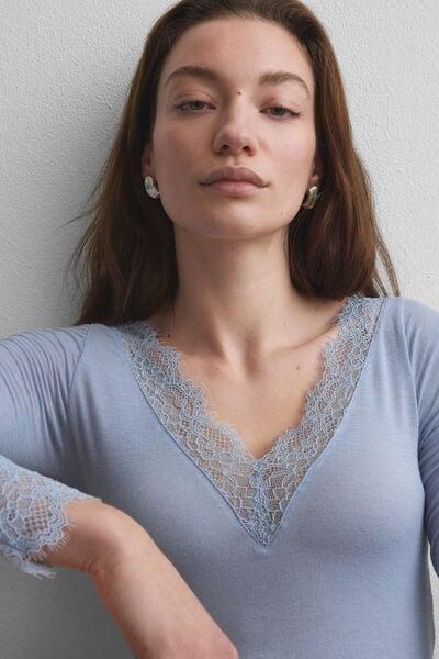 Blue Ultralight Long Modal Shirt, 5601_064K, large image number 5