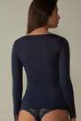 Intimissimi - Blue Modal Cashmere Ultralight Long Lace Shirt