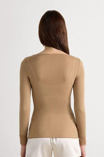 Brown Cashmere Ultralight Shirt, Toffee Brown, large image number 5