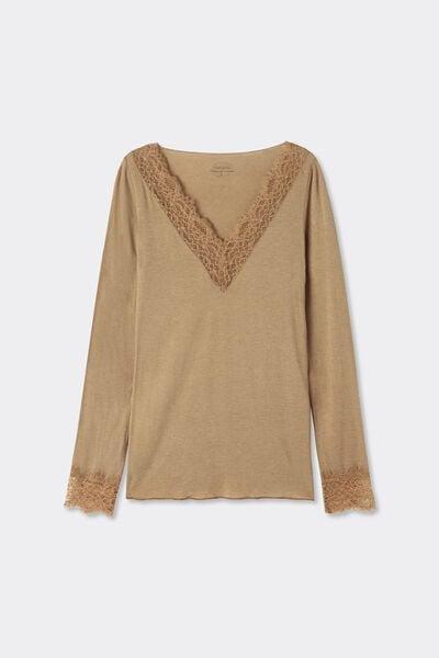 Brown Cashmere Ultralight Shirt, Toffee Brown, large image number 6