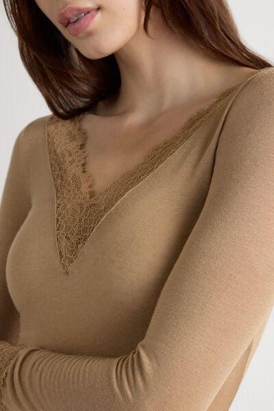 Brown Cashmere Ultralight Shirt, Toffee Brown, large image number 8