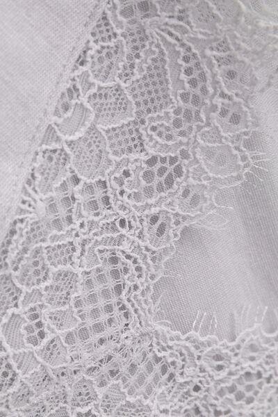 Grey Lace-Trimmed Long-Sleeved Top, , large image number 4