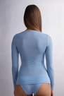 Intimissimi - Blue Long-Sleeved Lace Shirt Made Of Modal And Cashmere Ultralight