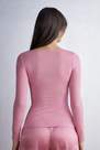 Intimissimi - Pink Long-Sleeved Lace Shirt Made Of Modal And Cashmere Ultralight