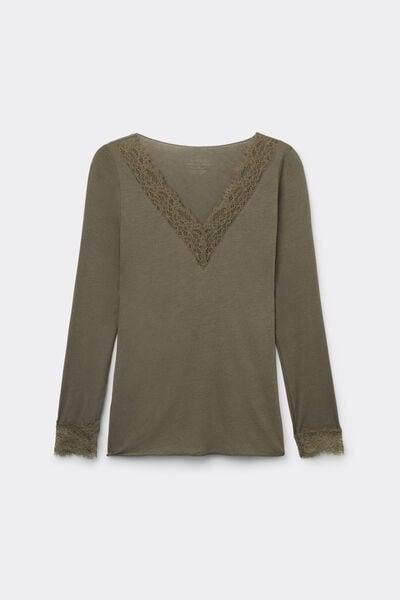 Green Ultralight Long Modal Shirt, 5601_660J, large image number 3