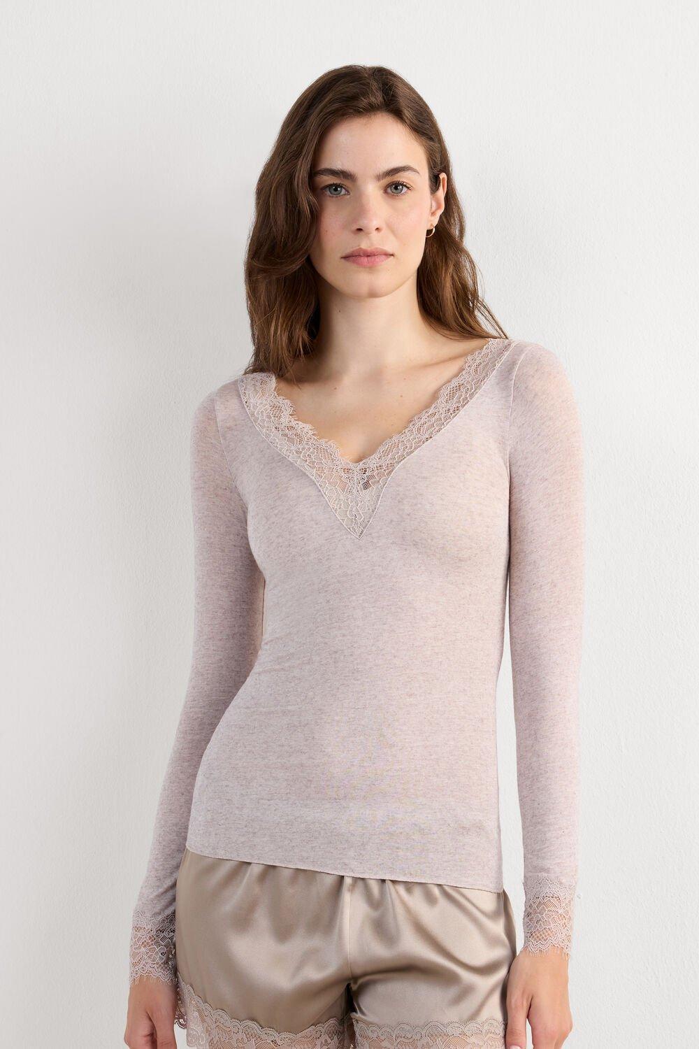 Beige Long-Sleeved Top, Shell Beige Blend, large image number 6