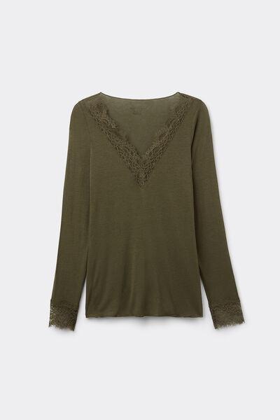 Green Ultralight Long Lace Shirt, 5601_848J, medium