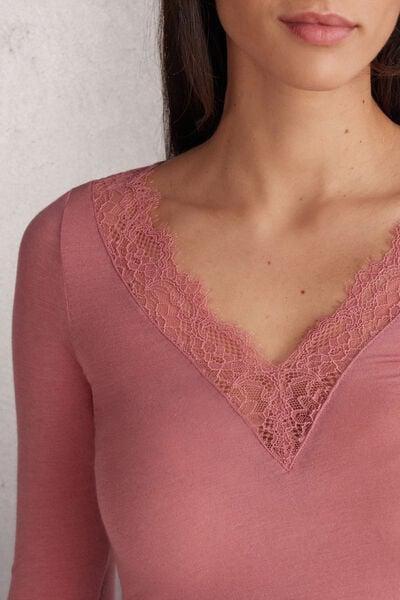 Pink Long Lace Blouse, 5601_849J, large image number 5