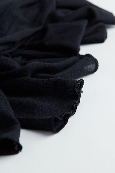 Black Modal Cashmere Ultralight High-Neck Top, , large image number 5