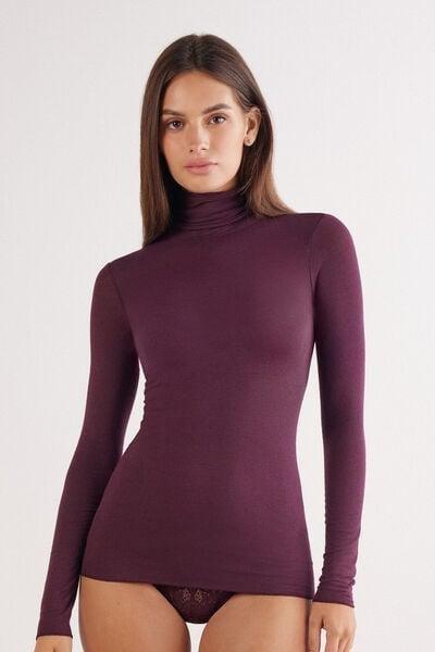 Burgundy Ultralight Long Sleeve Cashmere Top, 5601_028K, large image number 0