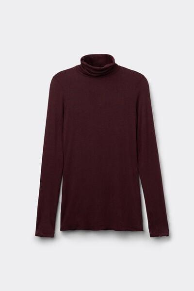 Burgundy Ultralight Long Sleeve Cashmere Top, 5601_028K, large image number 2