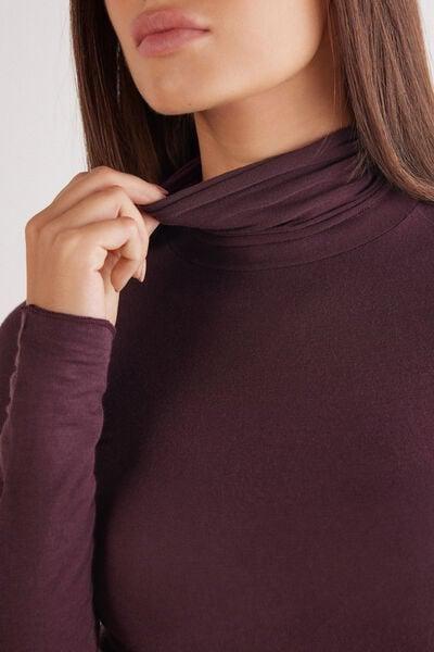 Burgundy Ultralight Long Sleeve Cashmere Top, 5601_028K, large image number 7