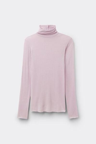 Lilac Modal Cashmere Ultralight High-Neck Top, 5601_056K, large image number 3