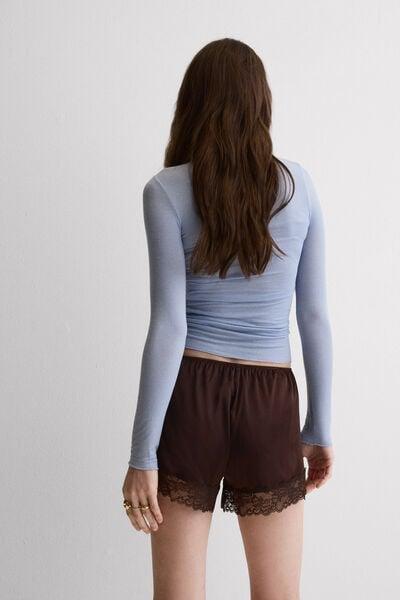 Blue Modal Cashmere Ultralight High-Neck Top, 5601_064K, large image number 2