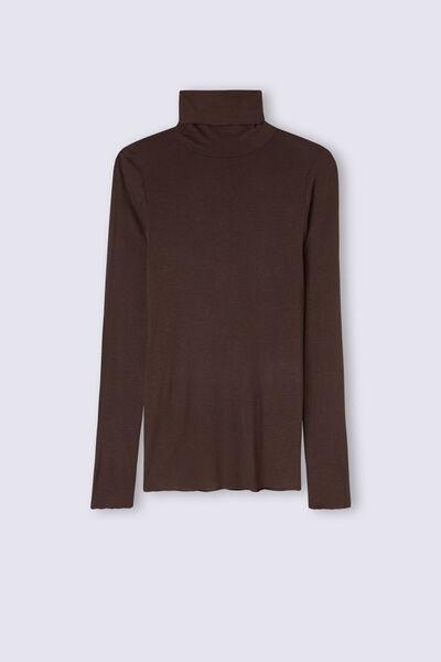 Brown Ultralight High-Neck Top, , large image number 2