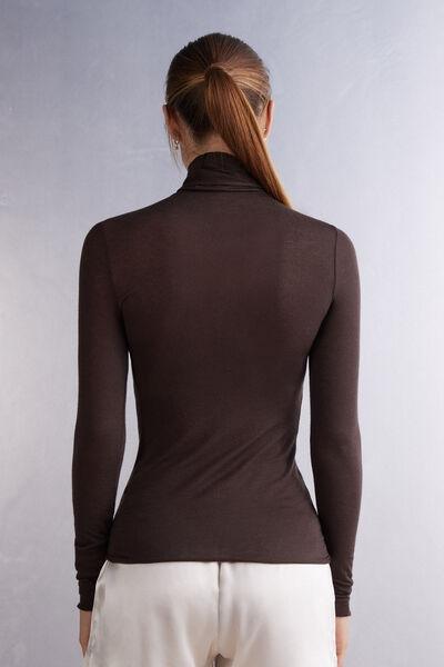 Intimissimi - Brown Modal Cashmere Ultralight High-Neck Top