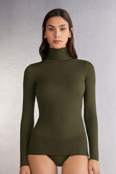 Green High-Neck Top, 5601_848J, large image number 1